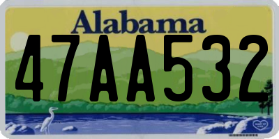 AL license plate 47AA532
