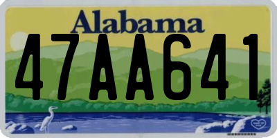 AL license plate 47AA641