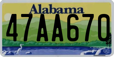 AL license plate 47AA670