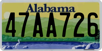 AL license plate 47AA726