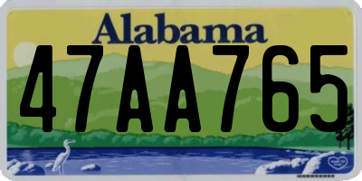 AL license plate 47AA765