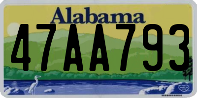 AL license plate 47AA793