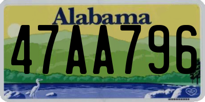 AL license plate 47AA796