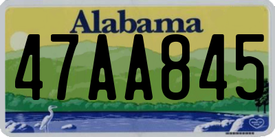 AL license plate 47AA845