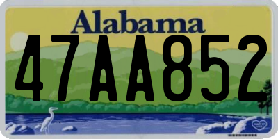 AL license plate 47AA852