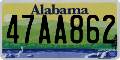 AL license plate 47AA862