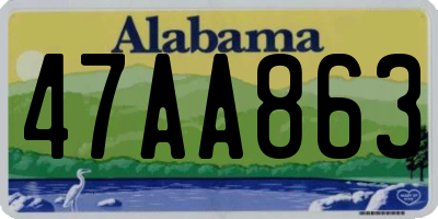 AL license plate 47AA863