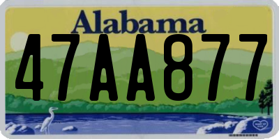 AL license plate 47AA877