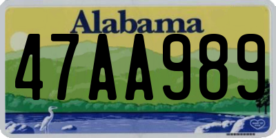 AL license plate 47AA989
