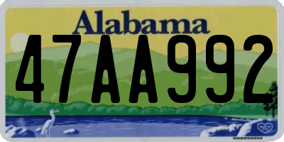 AL license plate 47AA992