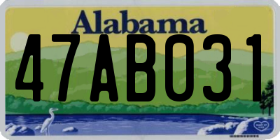 AL license plate 47AB031