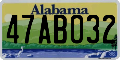 AL license plate 47AB032