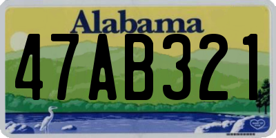 AL license plate 47AB321