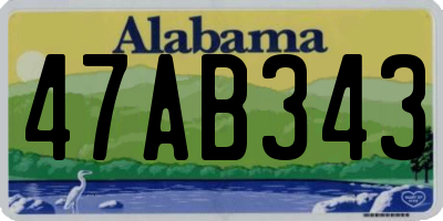 AL license plate 47AB343