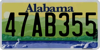 AL license plate 47AB355