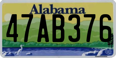 AL license plate 47AB376