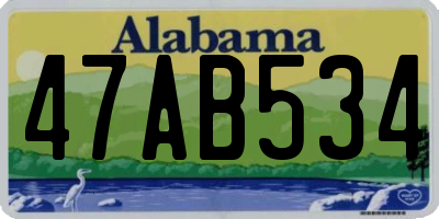 AL license plate 47AB534