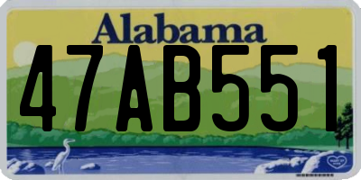 AL license plate 47AB551
