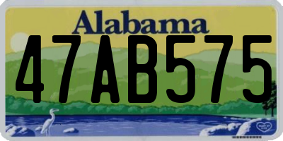 AL license plate 47AB575