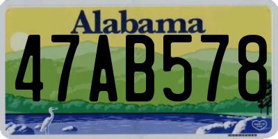 AL license plate 47AB578