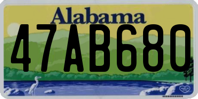 AL license plate 47AB680