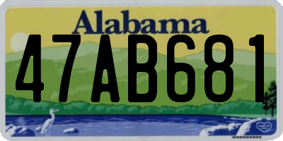 AL license plate 47AB681