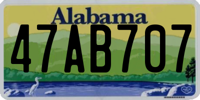 AL license plate 47AB707