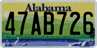 AL license plate 47AB726