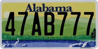 AL license plate 47AB777
