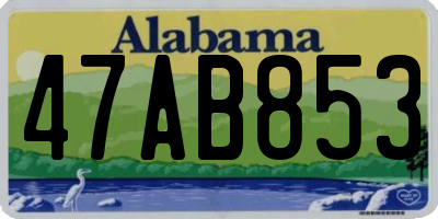 AL license plate 47AB853