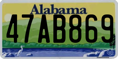 AL license plate 47AB869