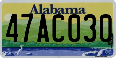 AL license plate 47AC030