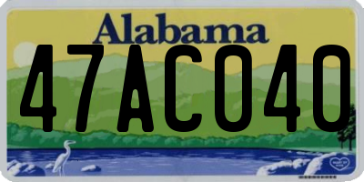 AL license plate 47AC040
