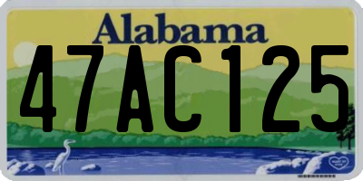 AL license plate 47AC125