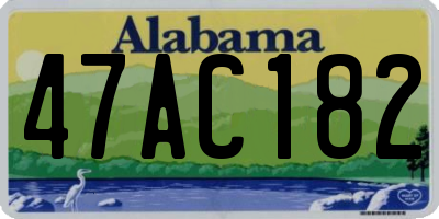 AL license plate 47AC182