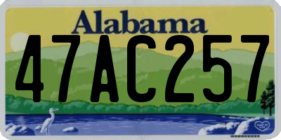 AL license plate 47AC257