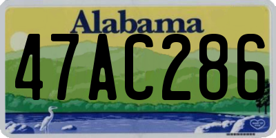 AL license plate 47AC286