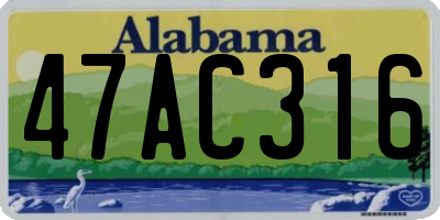AL license plate 47AC316