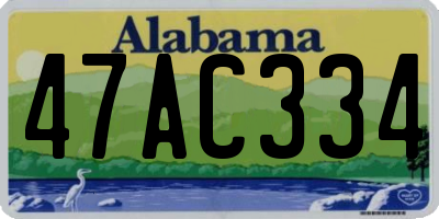 AL license plate 47AC334