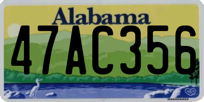 AL license plate 47AC356