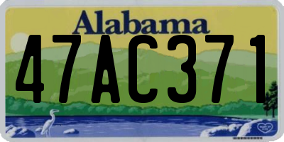AL license plate 47AC371