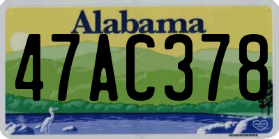 AL license plate 47AC378
