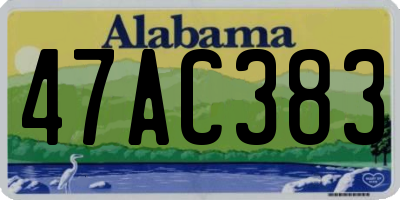 AL license plate 47AC383