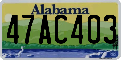 AL license plate 47AC403