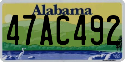 AL license plate 47AC492