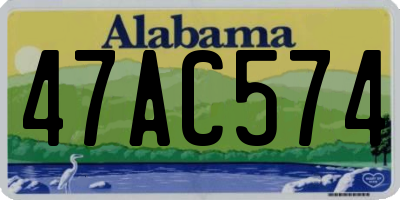 AL license plate 47AC574