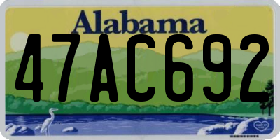 AL license plate 47AC692