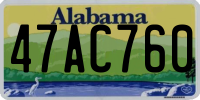 AL license plate 47AC760
