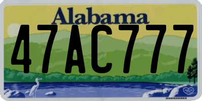AL license plate 47AC777