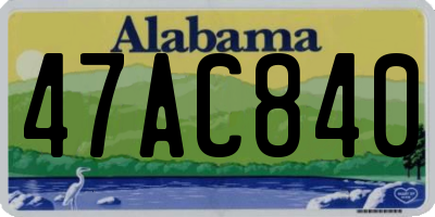 AL license plate 47AC840